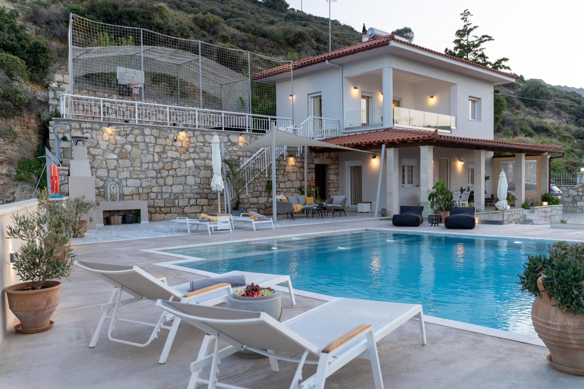 Amazing View Villa Aliki With Infinity Pool & Spa Ligaria  Exterior foto