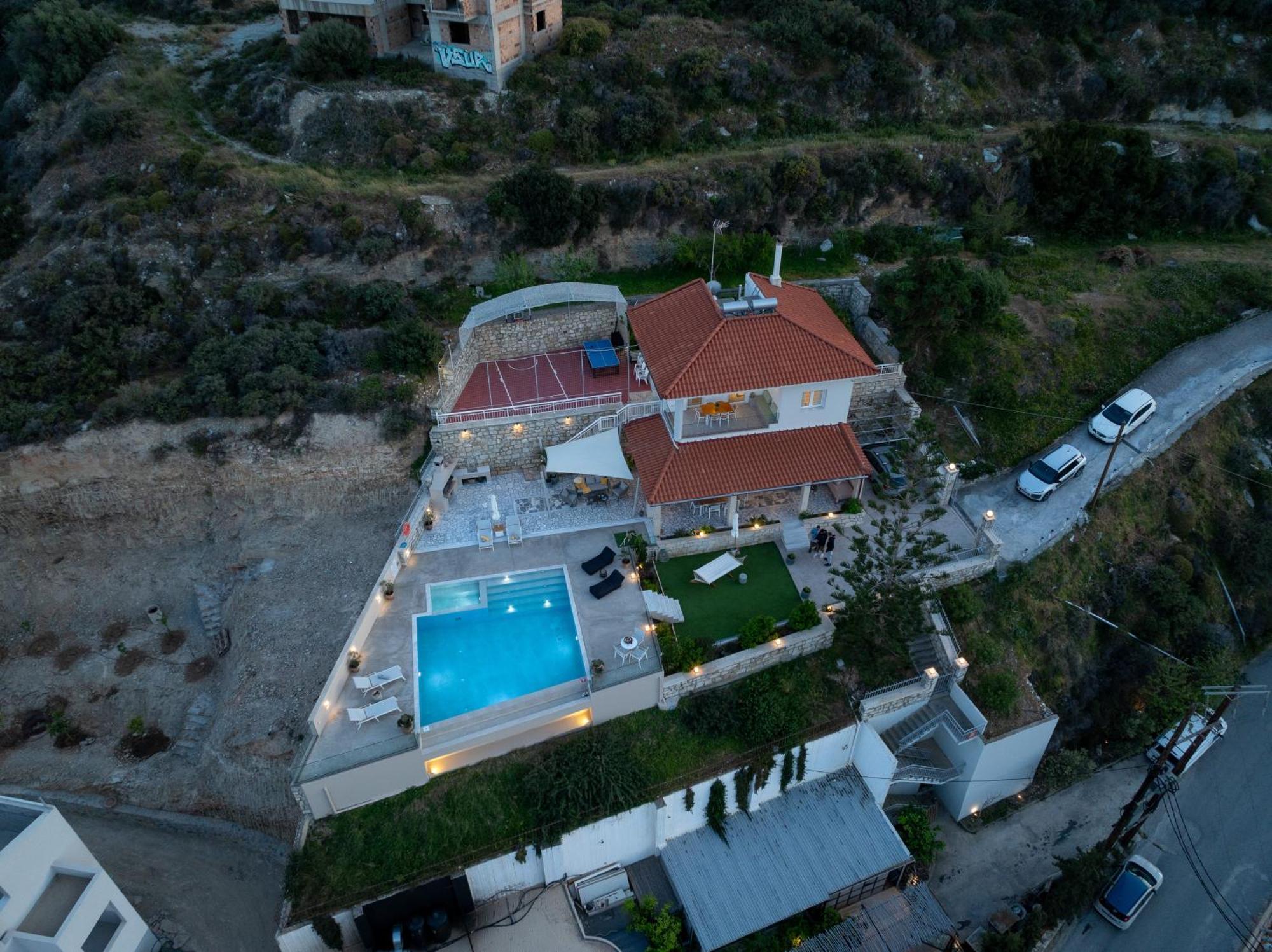 Amazing View Villa Aliki With Infinity Pool & Spa Ligaria  Exterior foto